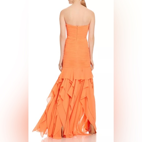 Halston Strapless Georgette Gown - Picture 4 of 11